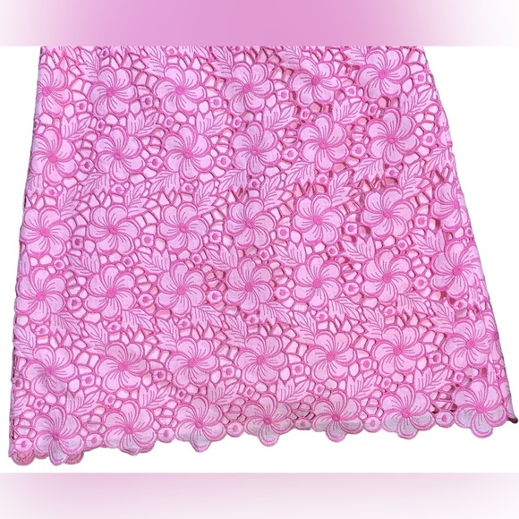Lilly Pulitzer Sleeveless Tube Corset Fit and Flare Dress Pink Floral Lace Sz 8 - Picture 3 of 9